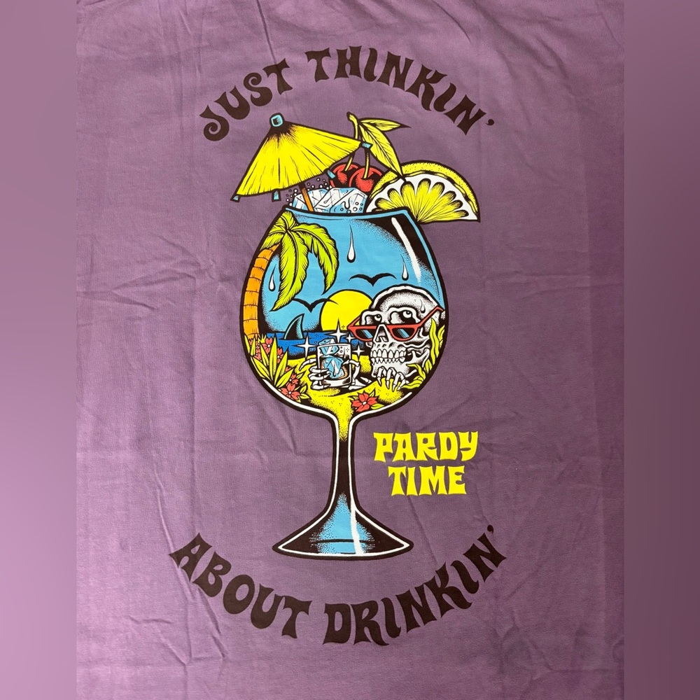 Pardy Time “Just Thinkin' About Drinkin'" Graphic T-Shirt, Size: 2XL, NWT